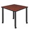 Regency Kee Mobile Tables, 36 W, 36 L, 29 H, Wood, Metal Top, Cherry TBMC3636CHBK - alternate 1